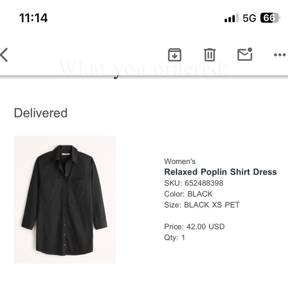 Abercrombie Relaxed Poplin Shirt Dress- NWOT Size XSP - Picture 1 of 3